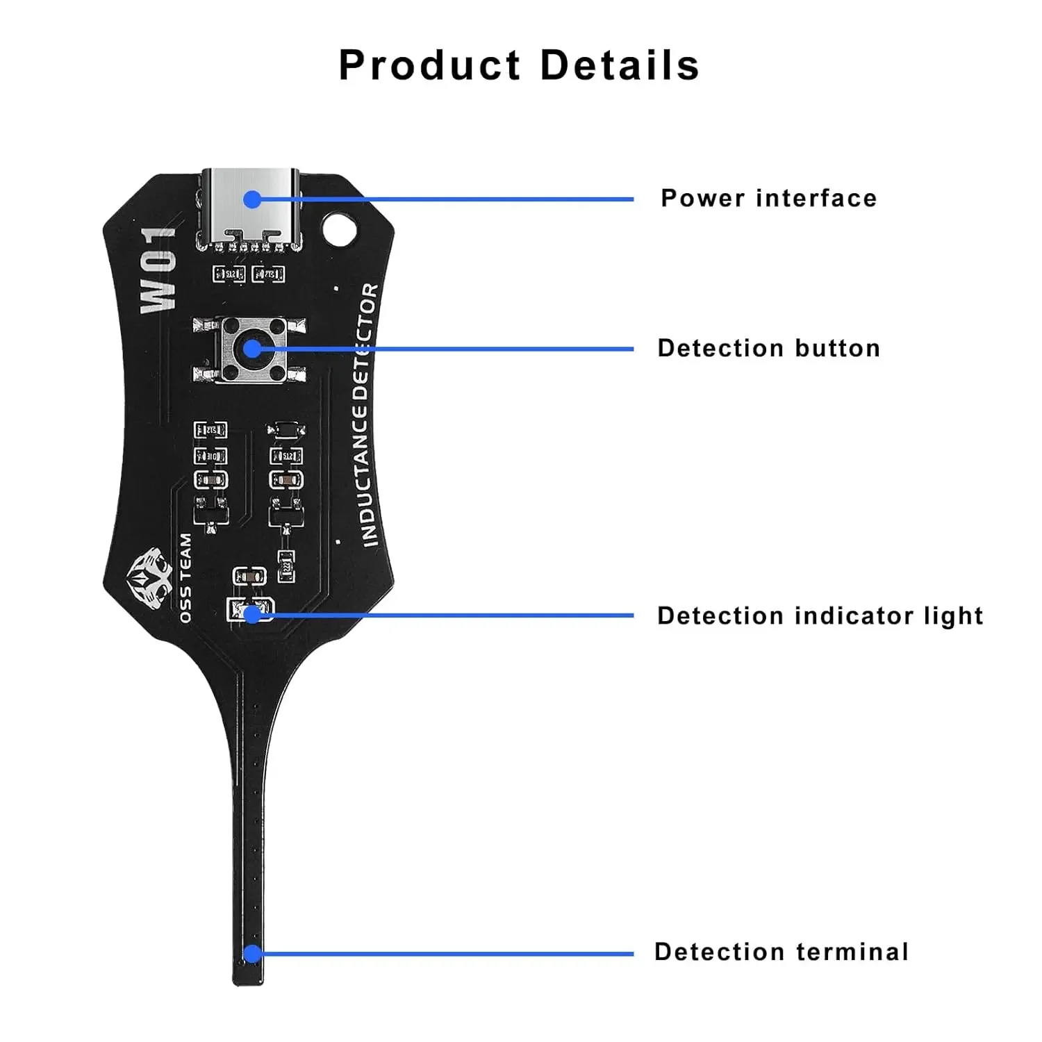 5 Stück OSS W01 Typ-C Motherboard-Spulen-Tester Induktor-Detektor für Handy-, Tablet- und Laptop-Motherboard-Reparatur Schnelle Fehlerprüfung – Detail 3