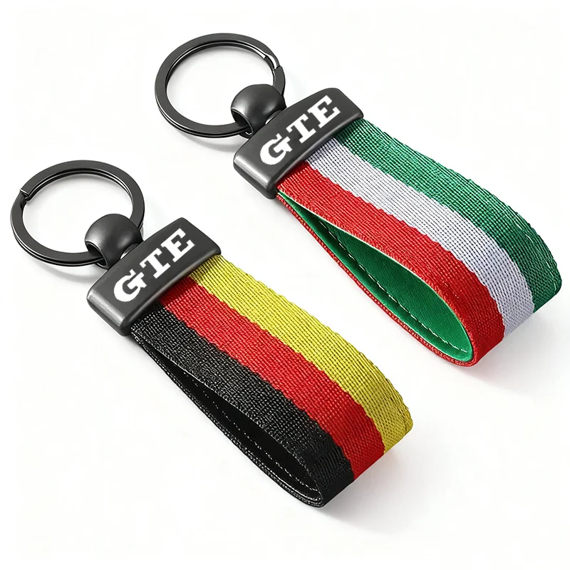 النايلون حزام كيرينغ قلادة سلسلة مفاتيح السيارة حامل لفولكس واجن GTE شعار بولو طوارق شاران بيتل المفاتيح الملحقات