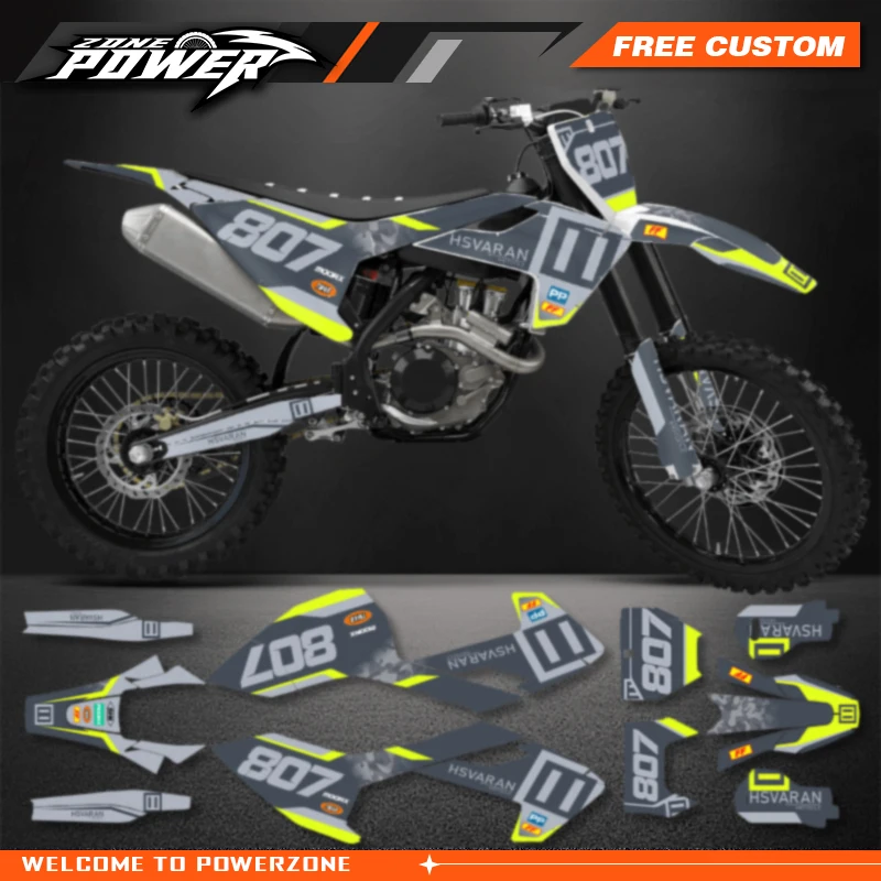 Powerzone Motorcycle Graphics Decals Sticker Kit for Husqvarna TE FE 150 200 250 300 350 400 450 2017 2018 2019 TC FC 16-18 121