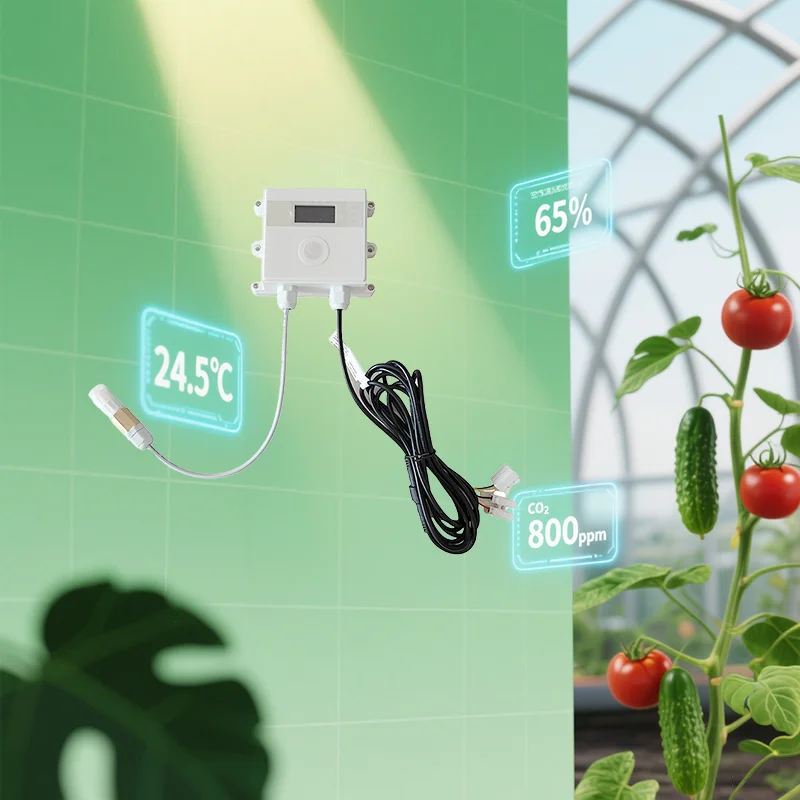 High Precision RS485 Modbus Multi-Gas Detector Greenhouse Temperature and Humidity Transmitter CO2 Monitor