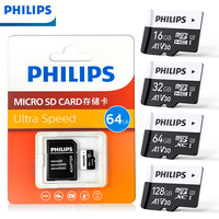 PHILIPS Original Micro sd card 64G 128G 256G Memory Card with Adapter -Read Speed up to 100 MB/s U3 V30 TF Card for Cams Drones