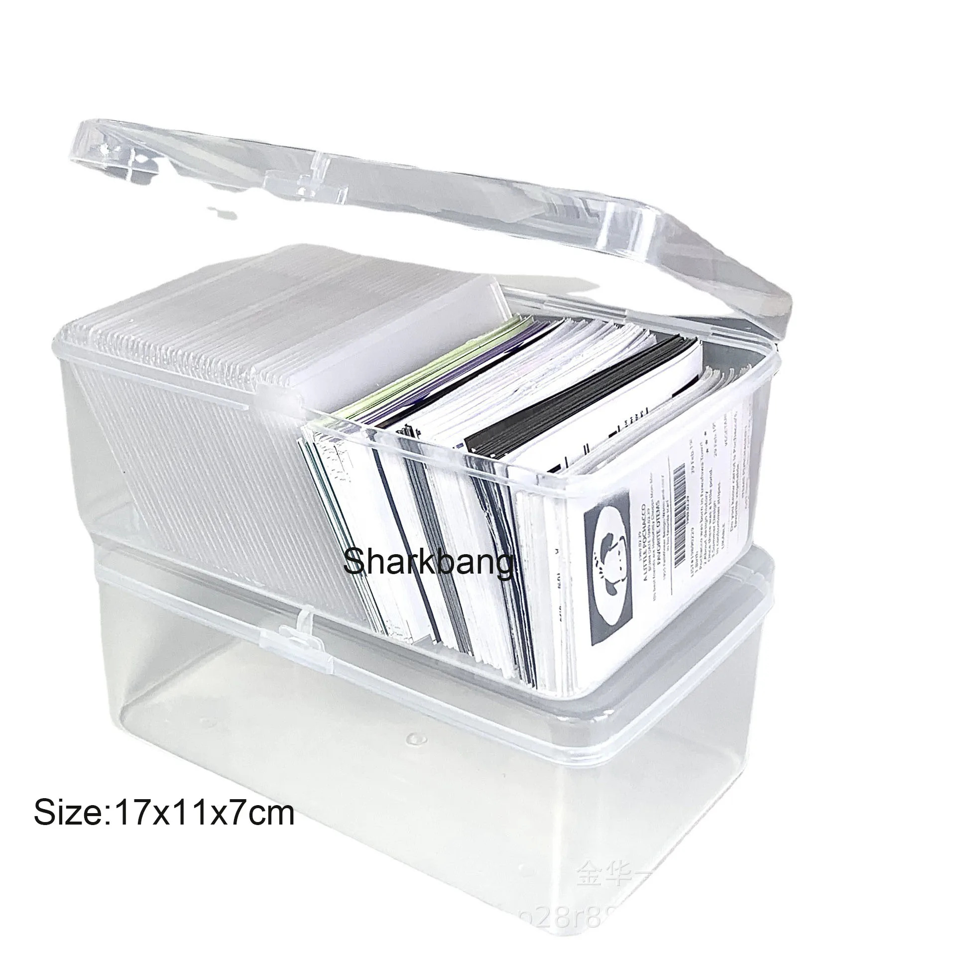 Sharkbang ABS Flip Storage Box Transparent Desktop Organizer Large Capacity Postcards Stickers Box Subpackage Holder Stationery