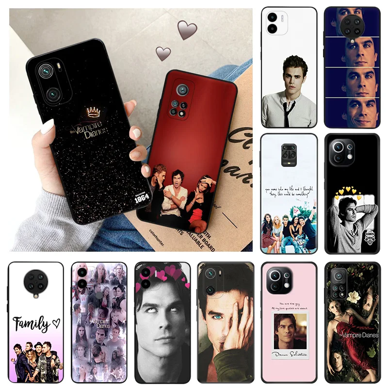 Soft Phone Cases For Xiaomi Mi 11 10t Lite 11t Pro Redmi Note 7 8 8t 10 k40 k60 k50Gaming The Vampire Diaries Black Matte Cover