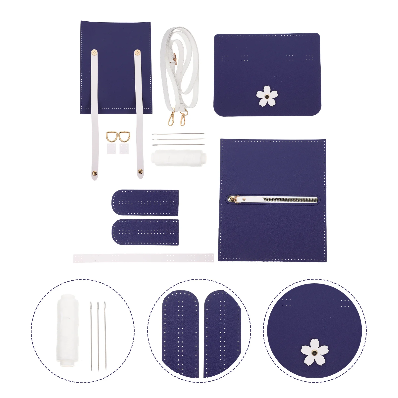 

1Set DIY Knitting Kit for PU Square Shoulder Bag Crafting Material Set with Chain Handle for Women Handmade Gift