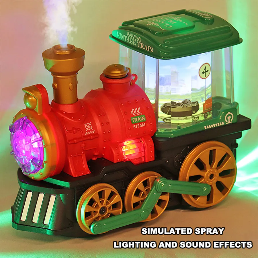 Simulation electric steam spray train train toy car model Electric toy Boy Girl toy birthday gift