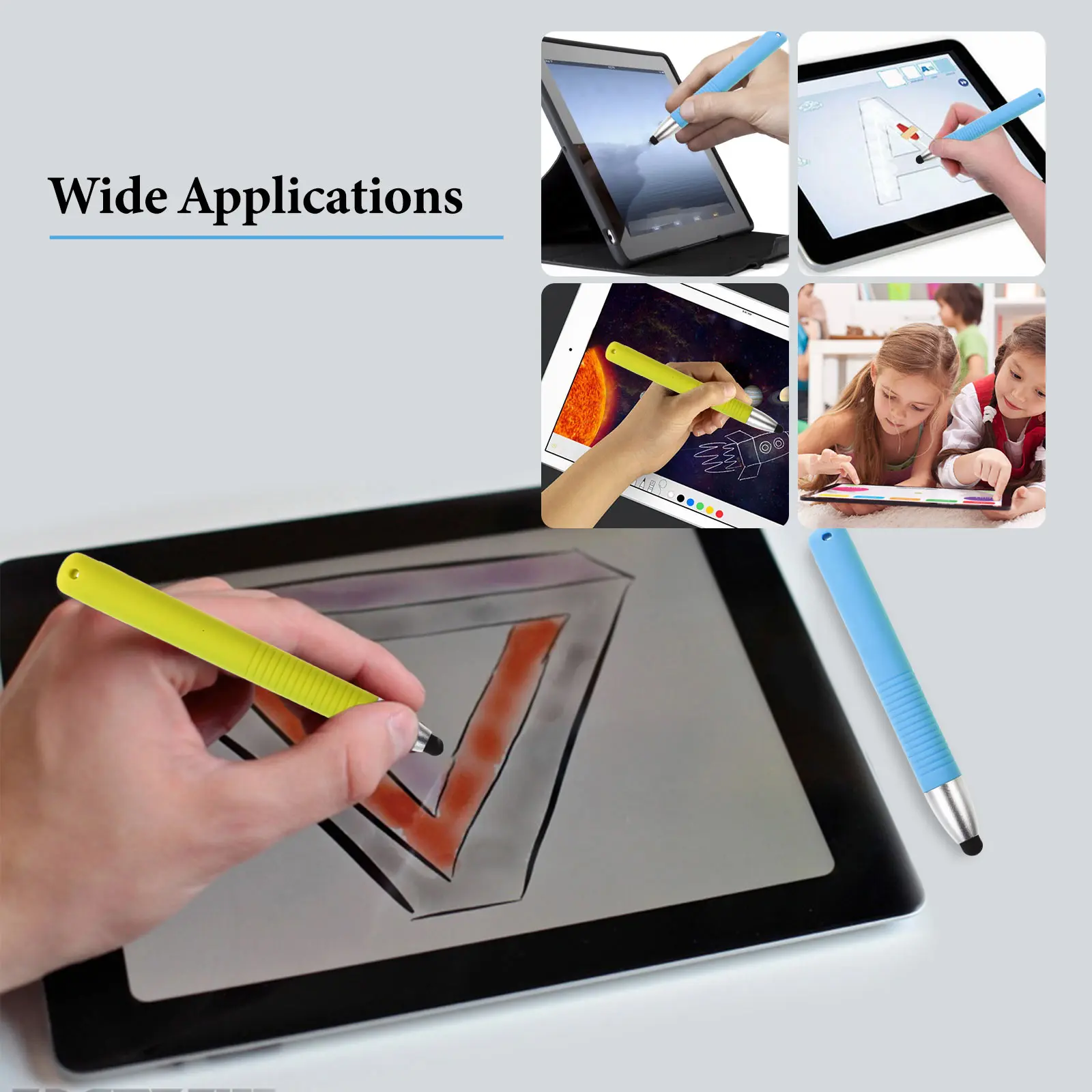 

2pcs Universal Stylus Pens for Kids with Soft Tip Capacitive Screen Touchscreen Tablet Smartphone Drawing Writing Pen