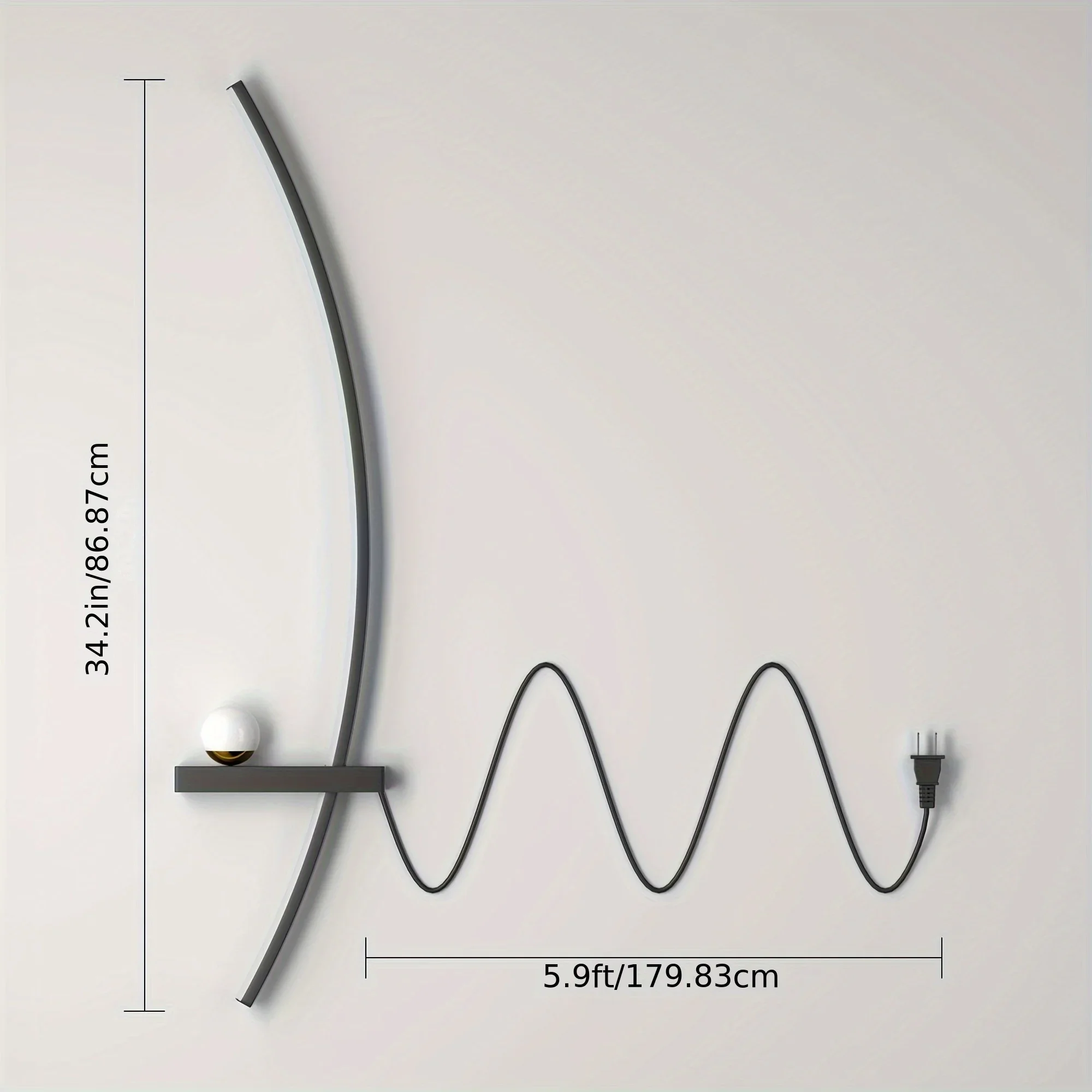 2pcs Modern Adjustable LED Wall Sconce, 31.5" Arched Metal Bedside Lamp, 3000K Warm Glow, Indoor Use for Bedroom