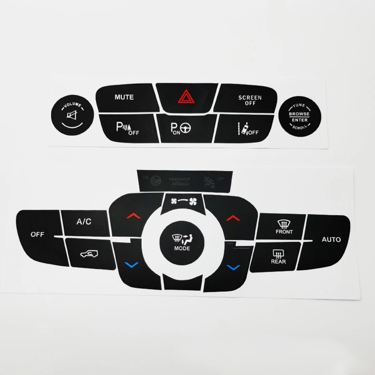 Picture 4: For Jeep Compass AC Air Conditioning Panel Button Repair Sticker, Reverse Radar & Hazard Light