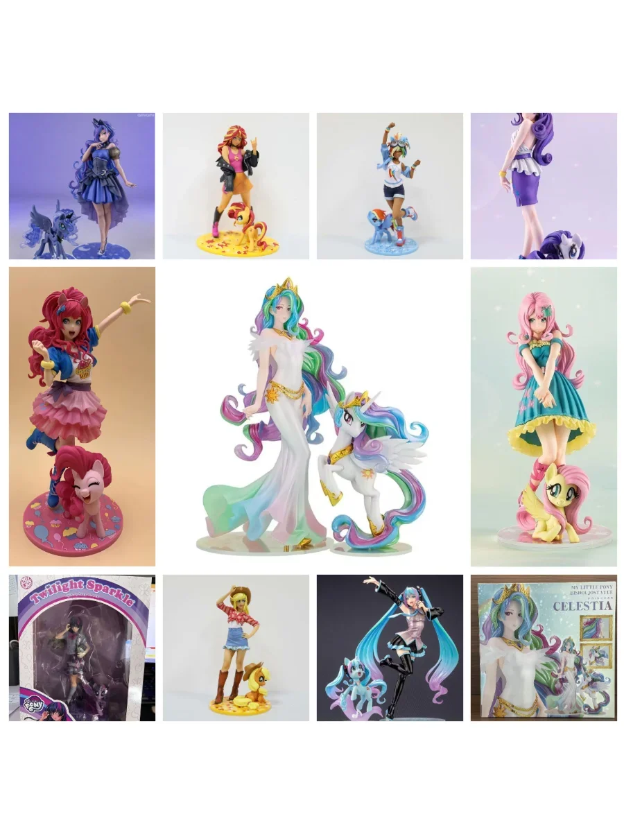 10 Rodzajów Figurki Bishoujo My Little Pony: Applejack, Twilight Sparkle, Pinkie Pie, Fluttershy, Figurka Akcji Anime PVC 1/7, Prezent — 2