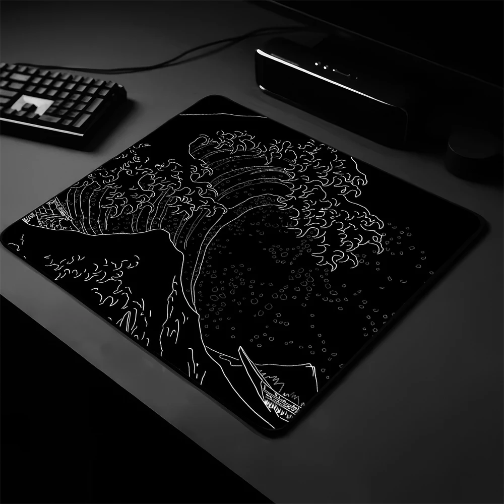 E-Sports Gaming Mouse Pad Ultrafine Surface Speed Mousepad Gamer Premium Black Wave Mouse Mat Professional Computer Keyboard Pad