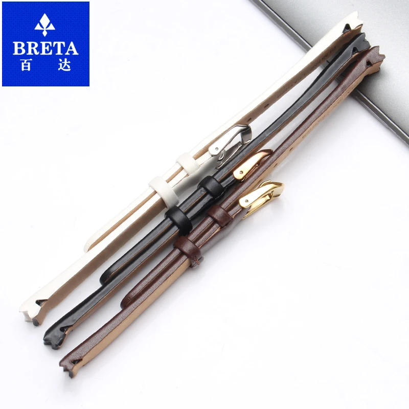 Pulseira de couro curvada de 10mm para relógios Calvin CK K43231 K43232 K43236 Acessórios de relógio feminino preto branco com ferramentas