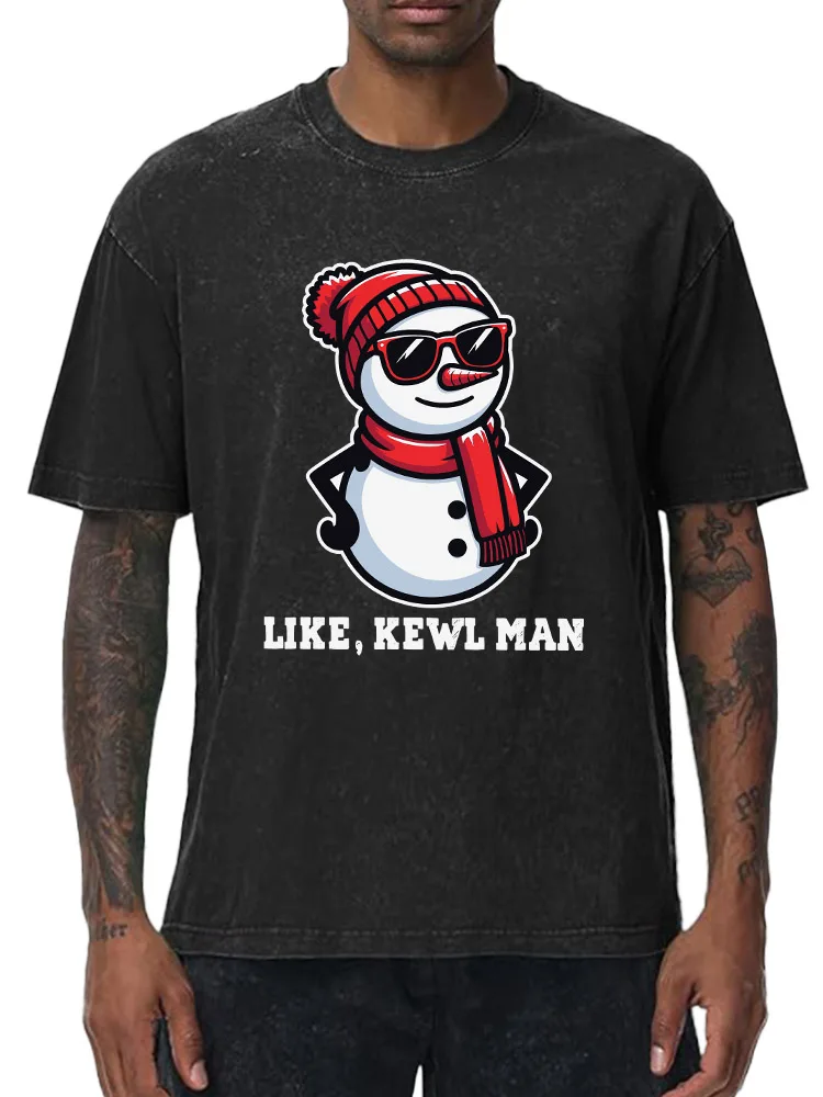 ثلج يرتدي النظارات الشمسية 230 جرام القطن الثقيل غسلها المتضخم تي شيرت للرجال عيد الميلاد الجرافيك المحملة ريترو رداء علوي غير رسمي