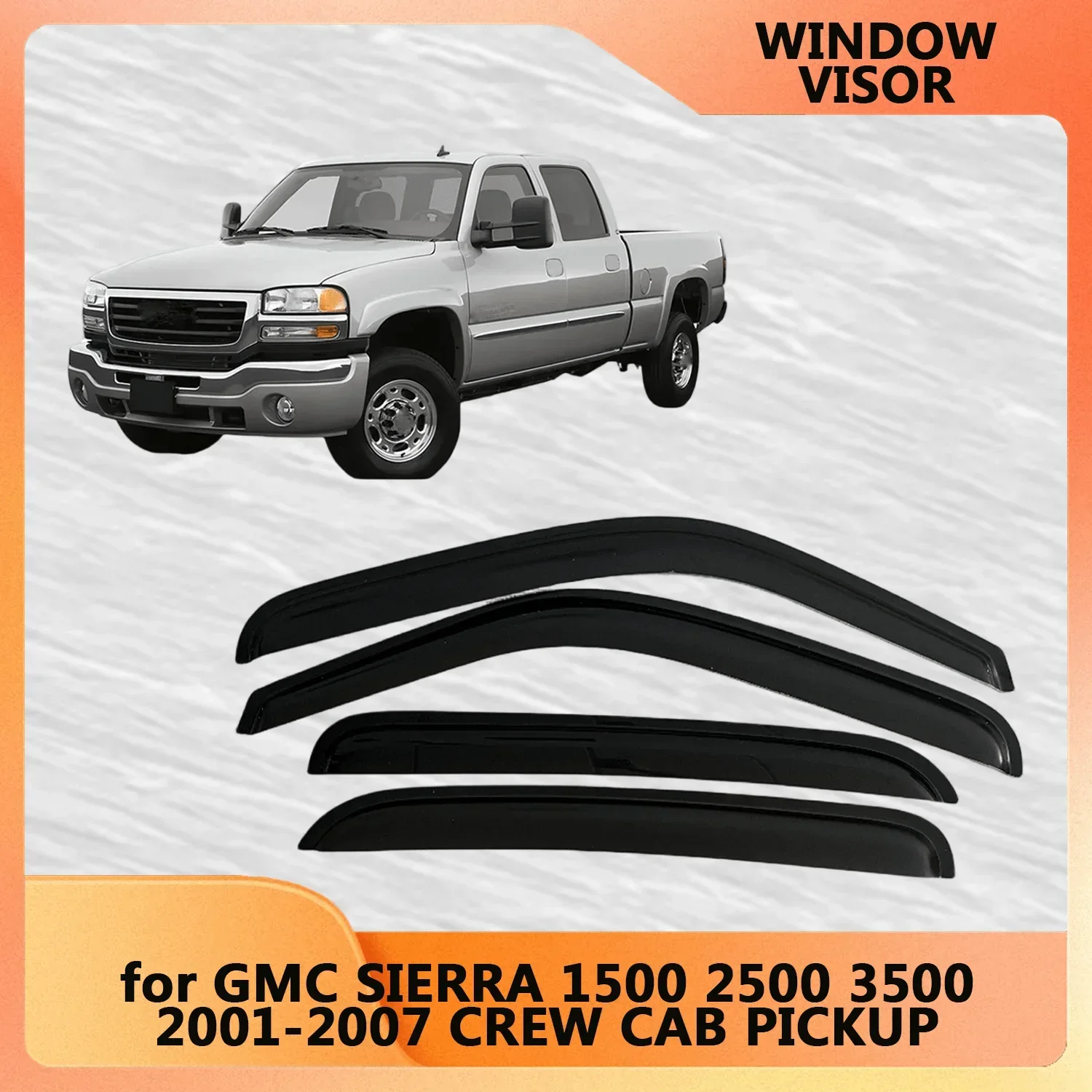 

Оконный козырек для GMC SIERRA 1500 2500 3500 2001 2002 2003 2004 2005 2006 2007 CREW CAB PICKUP Ветровые дефлекторы Дождевики Дверь