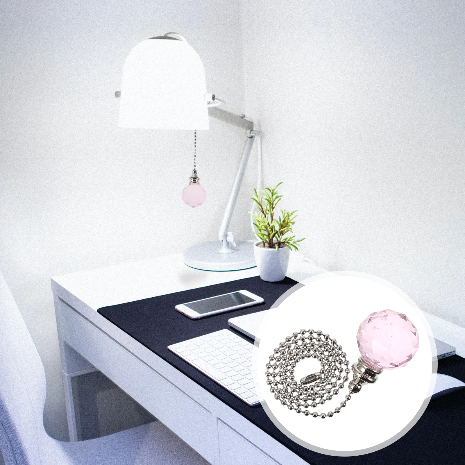 

2Pcs Crystal Hanging Pendant Durable Metal Artificial Crystal Material Ceiling Light Fan Decoration Suitable for Various Rooms