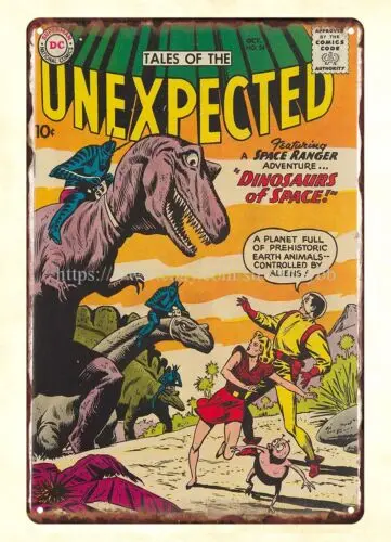 hanging room decor giftwares 1960 comic Tales of the Unexpected metal tin sign