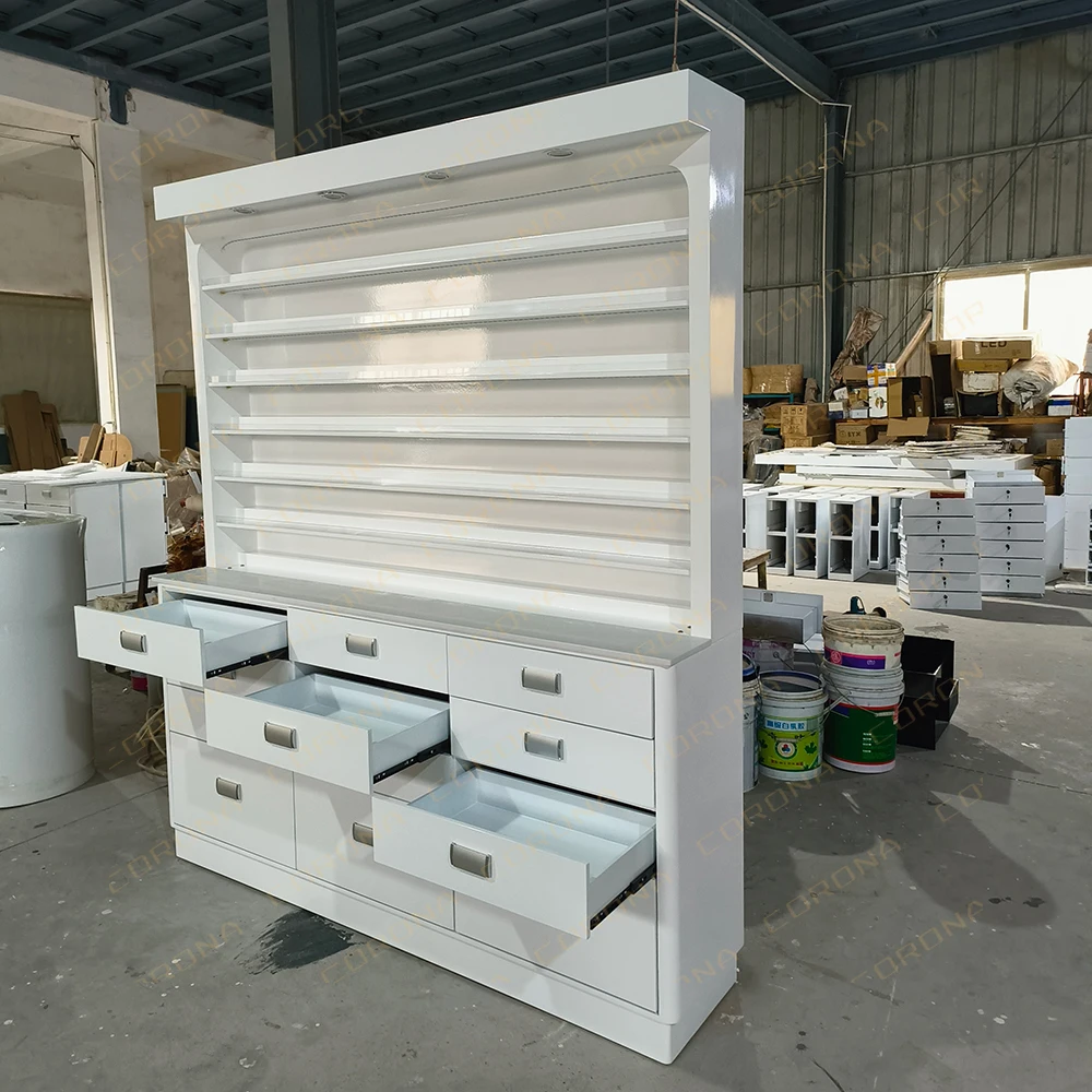 ネイルショップディスプレイラックシェフトサロン家具片面マニキュアネイルテーブルマニキュア用の収納付き