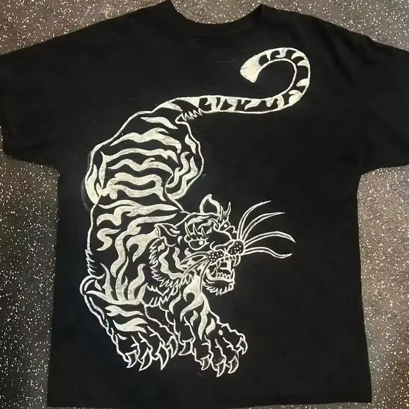 Y2k Clothes Grunge Woman Clothing Crop Top Women Tiger Pirint Women's Cropped Baby Tees graphic tees Summer tops de mujer