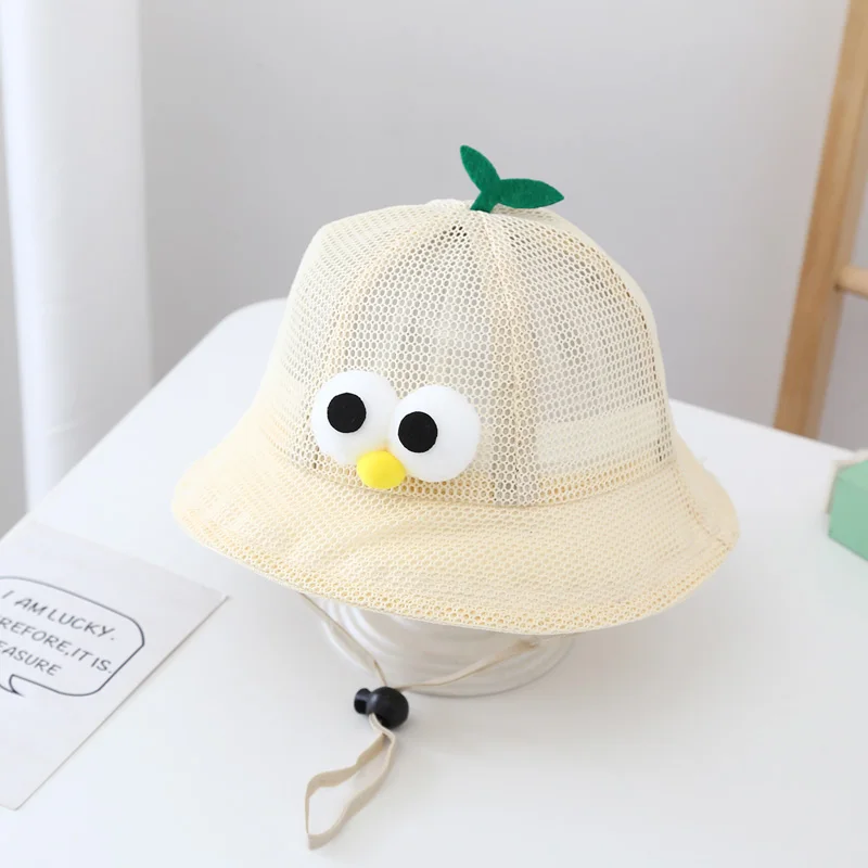 Cue Big Eyes Kids Baby Bucket Hat Cap Protective Full Face Shield Cover Detachable Mask Summer Mesh Breathable Sun Hats ans Caps