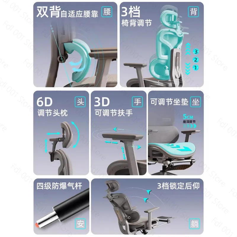 Ergonomic Office Chair Swivel Computer Chair Adjustable Reclining Desk Chair for Home Office Gaming with Lumbar Support