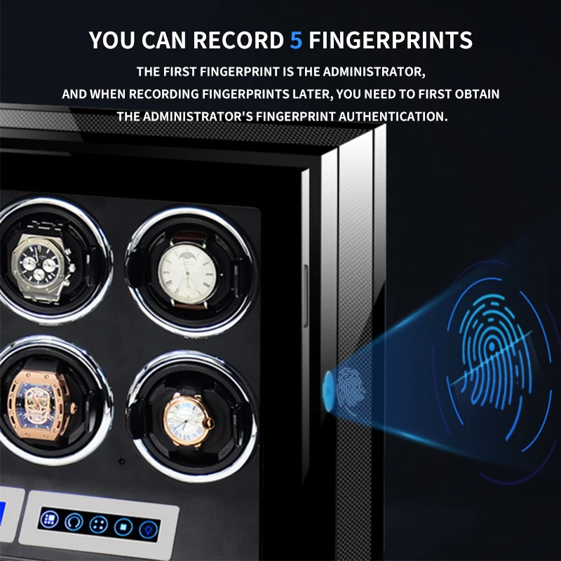 IBBETON العلامة التجارية الأسود بصمة LED نموذج ملفاف ساعة جهاز 2/3/6/9/12/24 صندوق ساعة كبير #5