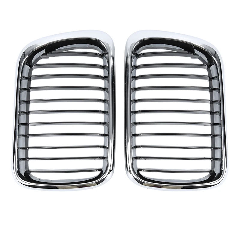 

Car Front Grille Durable Pair Front Kidney Style Grille Grill For E36 3 Series M3 1997-1999 Practical Silver Grille Car Part