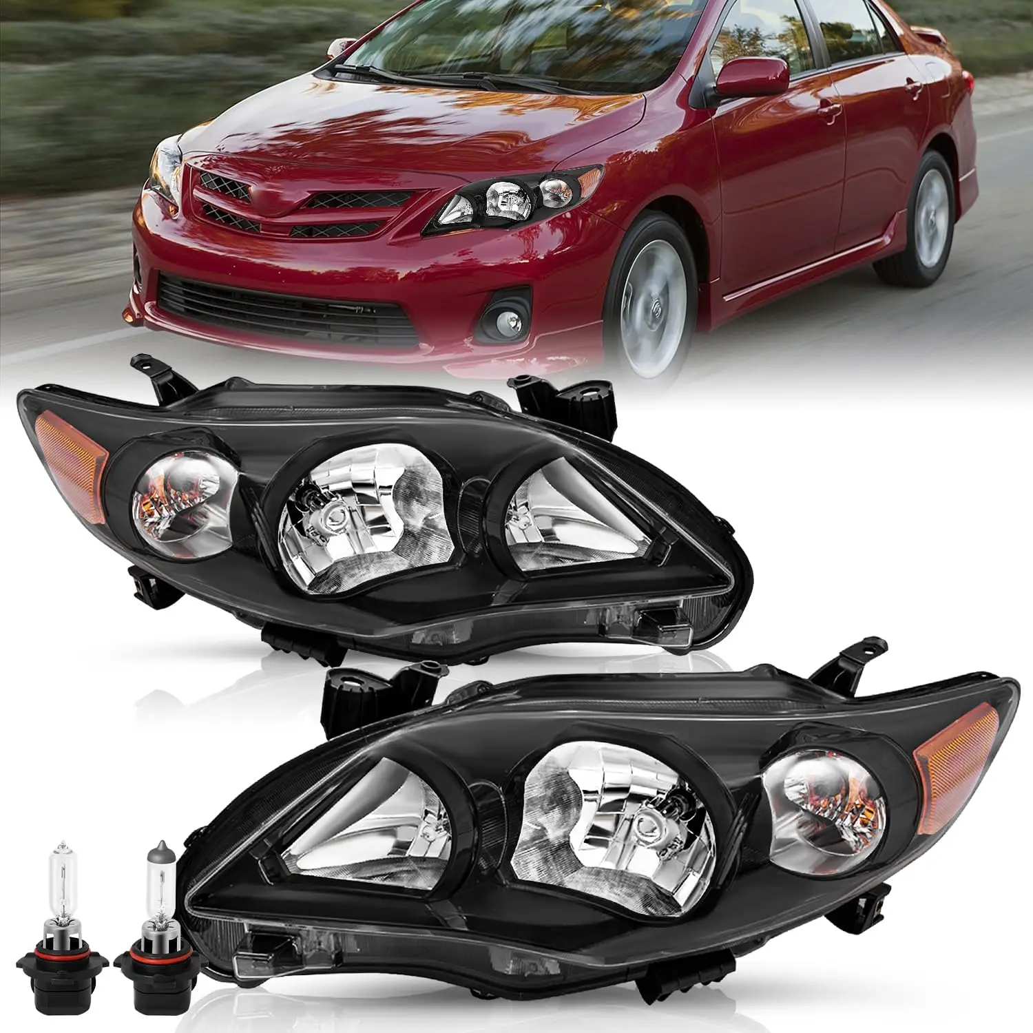

Фара в сборе для Toyota Corolla 2011-2013 гг., 4-дверные фары 11 12 13, фары со стороны водителя и пассажира с лампочками (B)
