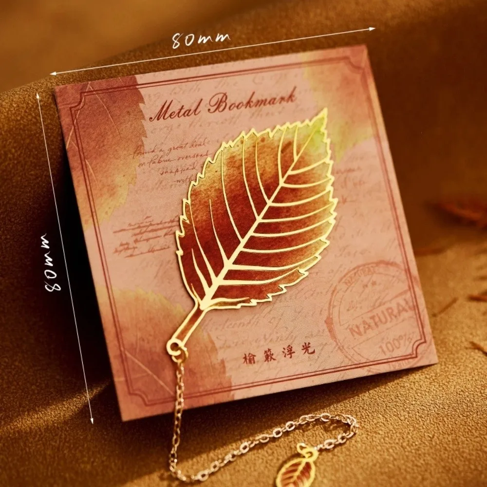 

with Metal Chain Pendant Oak Leaf Bookmark Apricot Leaf Students Reading Tool Leaf Metal Bookmark Maple Leaf Student Stationery
