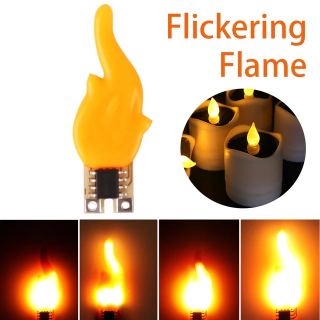 DC 3V realistyczne migoczące płomienie ognia chip knot dla majsterkowiczów świece LED 1800K Filament bezpłomieniowy akumulator świeca akcesoria świetlne