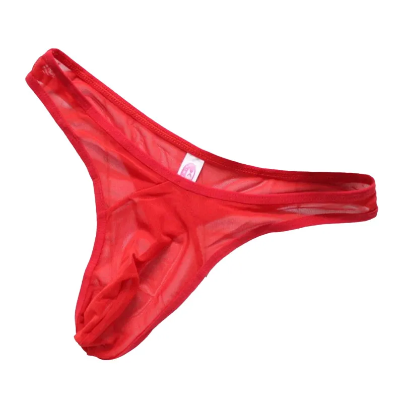 Tanga Sexy transparente para hombre, ropa interior de cintura baja, ultrafina, transparente, transparente