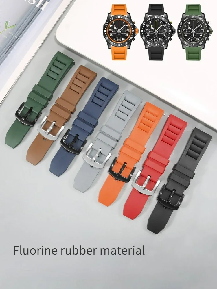 Fluorororubber Strap, Suitable for B-r-e-i-t-l-i-n-g Avenger Tudor Little Safflower Blancpain Fifty Finds Rubber Watch Strap Men