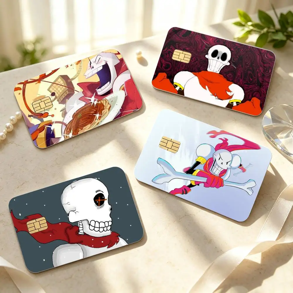 U-Undertale Papyrus Reflective  HD Waterproof Credit Card Stickers Silicone Decals For Chip Game Cards Gift