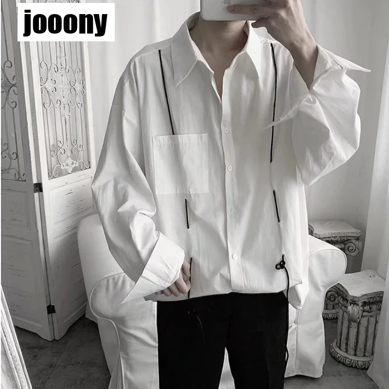 

Spring Summer Versatile Basic Daily Simple Shirts Japan Long-sleeved Shirt Men's Retro Hong Kong style Sense Advanced feeling