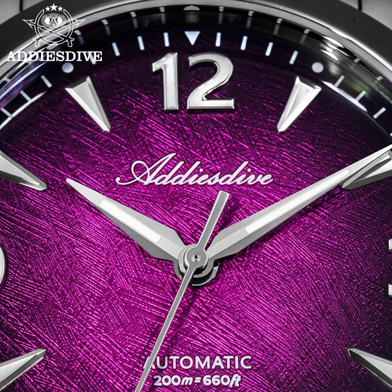 ADDIESDIVE Synthetic Sapphire AD2060 Hot Sale Steel Watch For Men BGW9 Blue Luminous 20Bar Waterproof Automatic Mechanical Watch