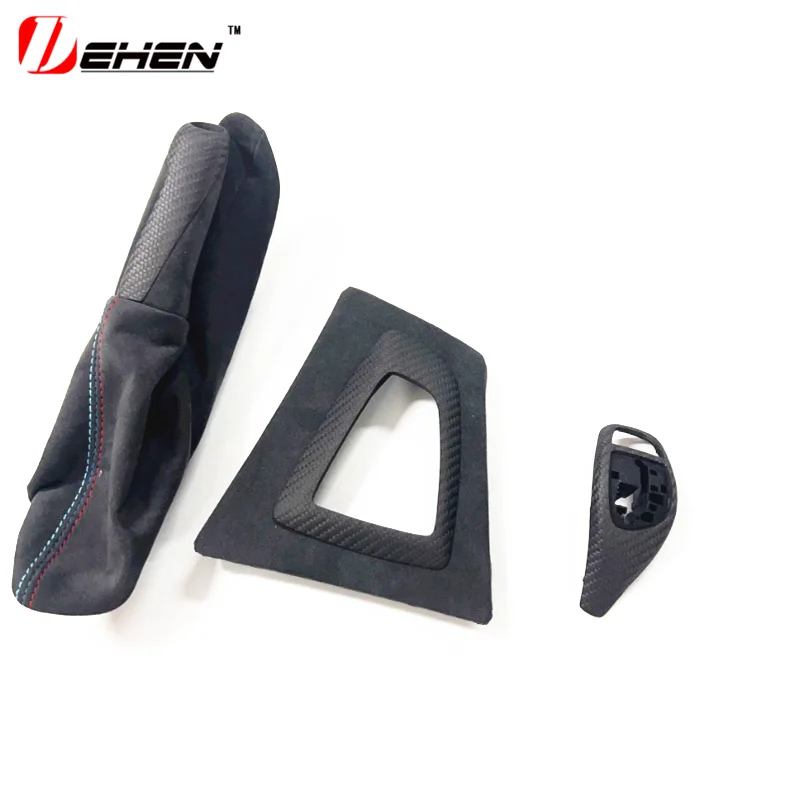 Carbon Fiber Car Console Handbrake Gear Shifter Panel Sleeve Trim Cover For BMW 3 4 Series M3 M4 F80 F82 F30 F31 F32 F33 F34