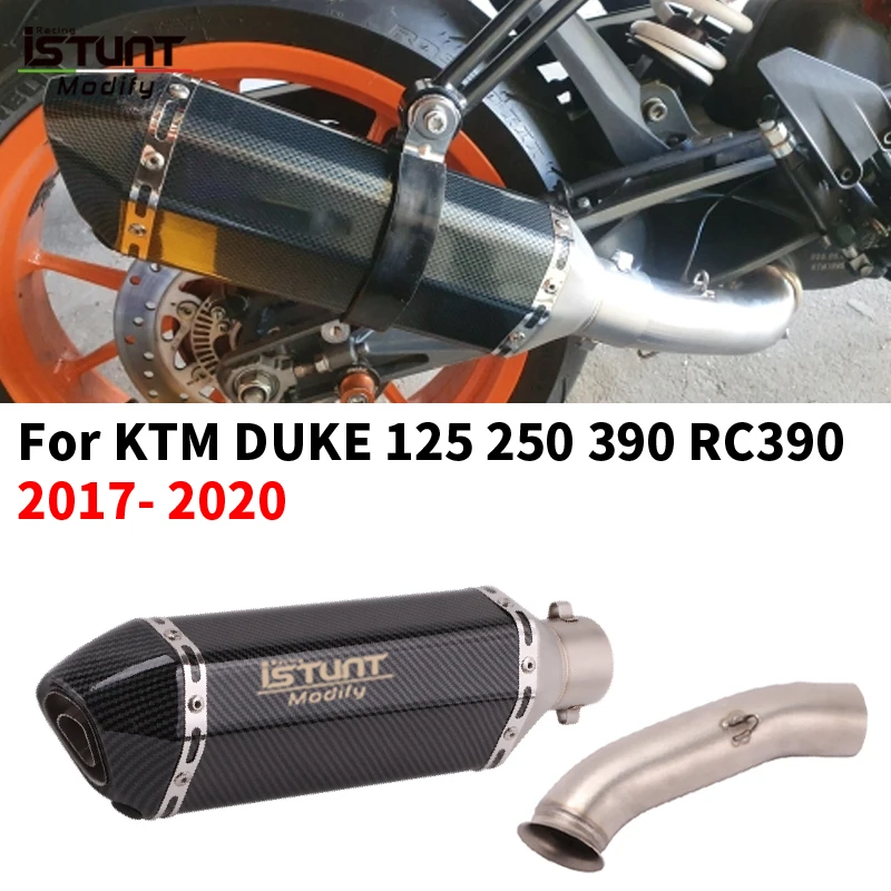 Slip on For KTM DUKE 125 250 390 RC390 2017 2018 2019 2020 Motorcycle Exhaust System Muffler Escape Moto Modified Mid Link Pipe