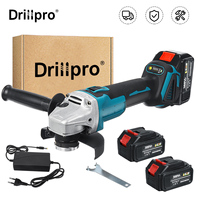 Drillpro 125mm Brushless Electric Angle Grinder with 1/2 Battery Adjustable Speed Polishing Power Tool for Makita 18V Battery