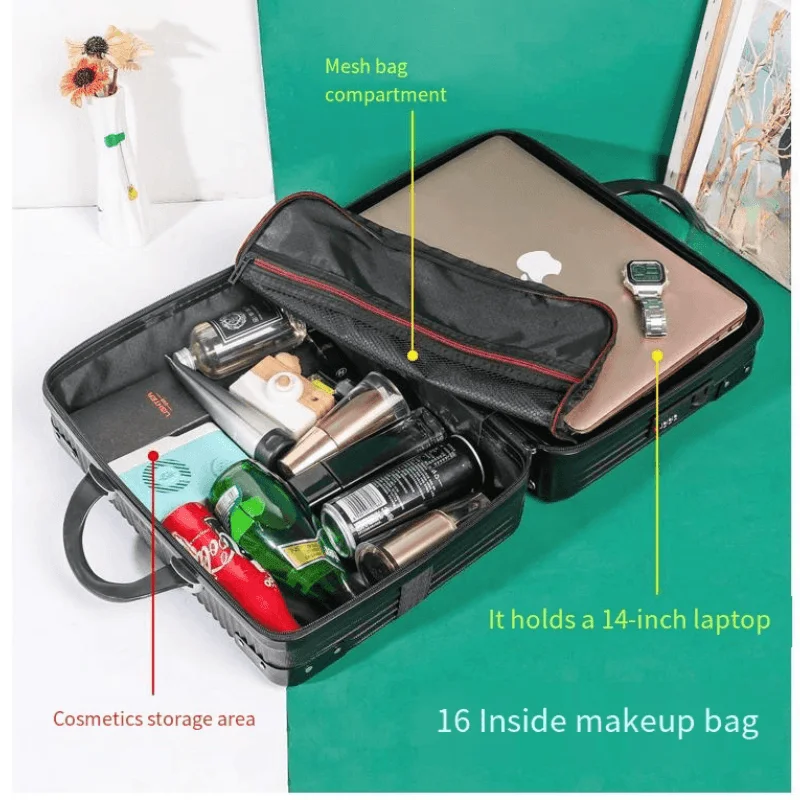 New multi-size portable cosmetic case Female retro small suitcase convenient cosmetic storage case waterproof toiletry bag essen