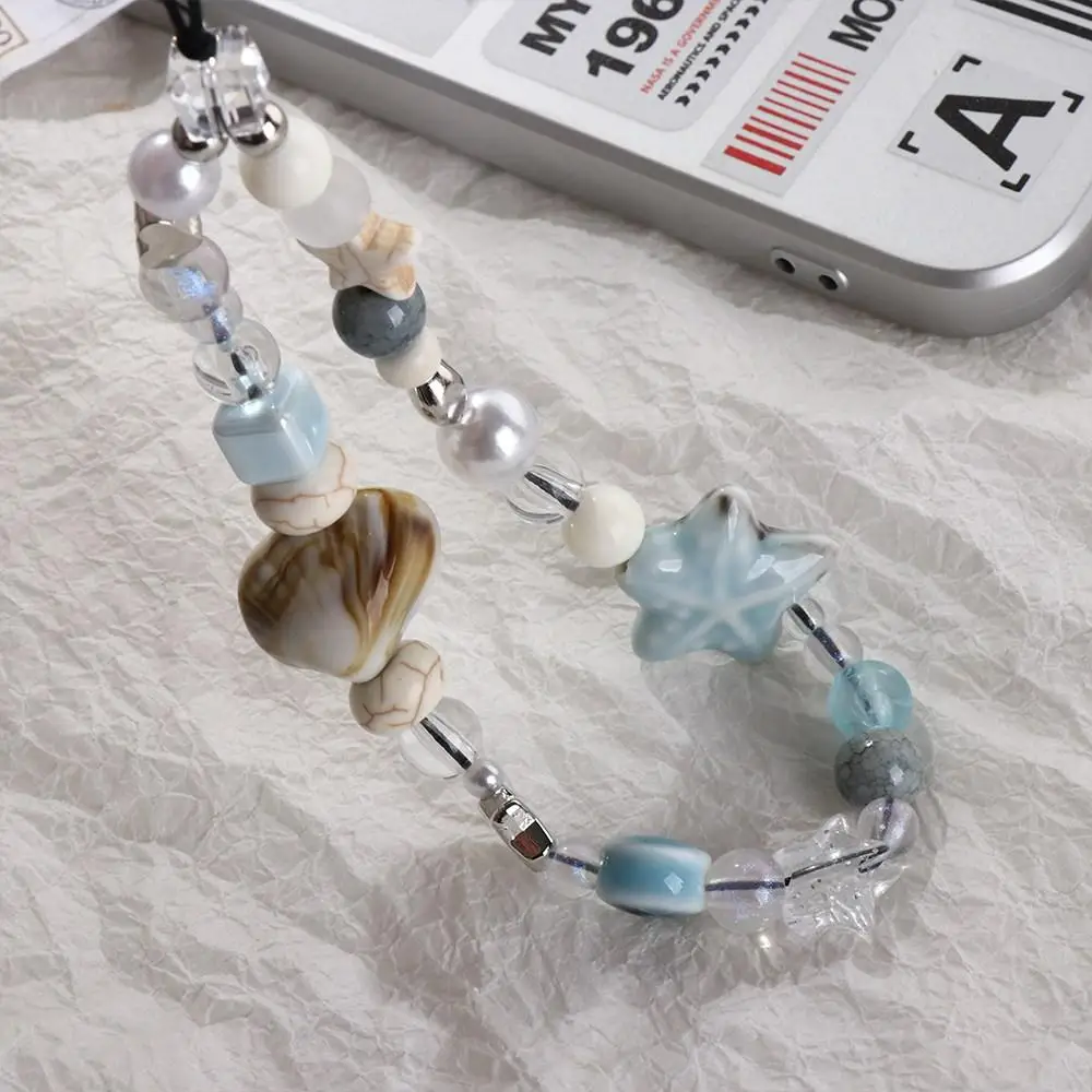 

Звездная жемчужная цепочка для телефона с бисером, подвесной шнур, подвески для телефона, ремешок для телефона, летний ремешок на запястье, мобильный ремешок, ювелирное изделие, подарок