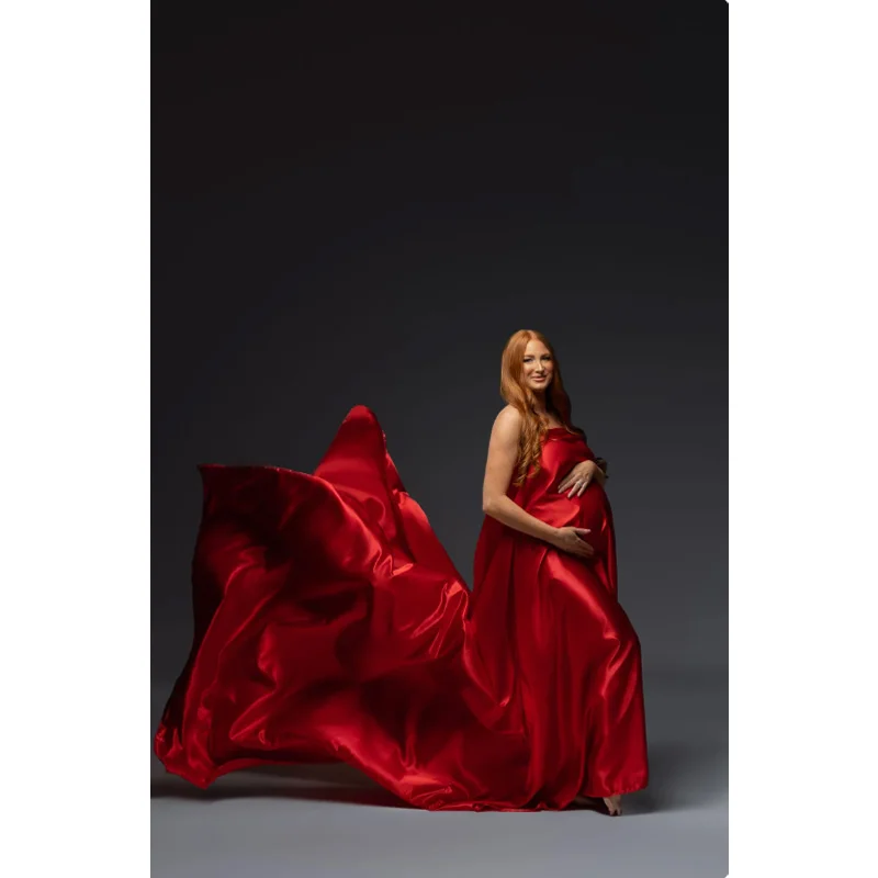 غلاف تصوير للأمهات من الساتان الحريري بطول 2 متر/4 متر مع مجموعة وشاح لالتقاط الصور أثناء الحمل، فيستدو ماتمينيداد-فساتين حوامل استحمام الطفل #2