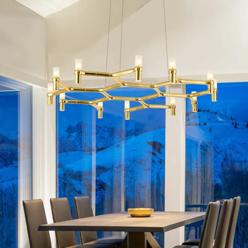 Modern Luxury Foyer G9 Led Chandelier Lustre Metal Pendant  Lighting Stairs Hanging Lamp Deco  Indoor Light Fixture
