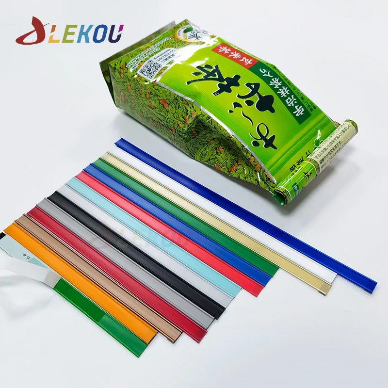 12cm 20PCS Peel and Stick Tin Ties, Lightweight Snack Storage Clips, Multicolor Plastic Sealing Strips, Coffee Tea Bag Clips