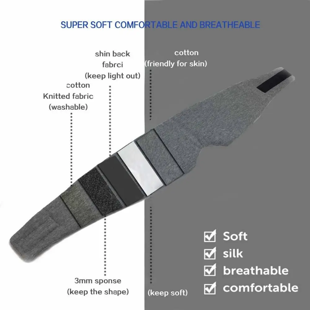 Máscara de olho para dormir, material de algodão, textura macia, confortável, respirável, leve, venda, uso em viagens