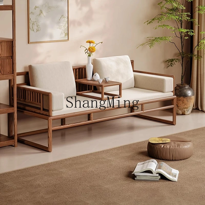 

SM advanced sense solid wood sofa bed dual-purpose new simple high-end home living room tea room