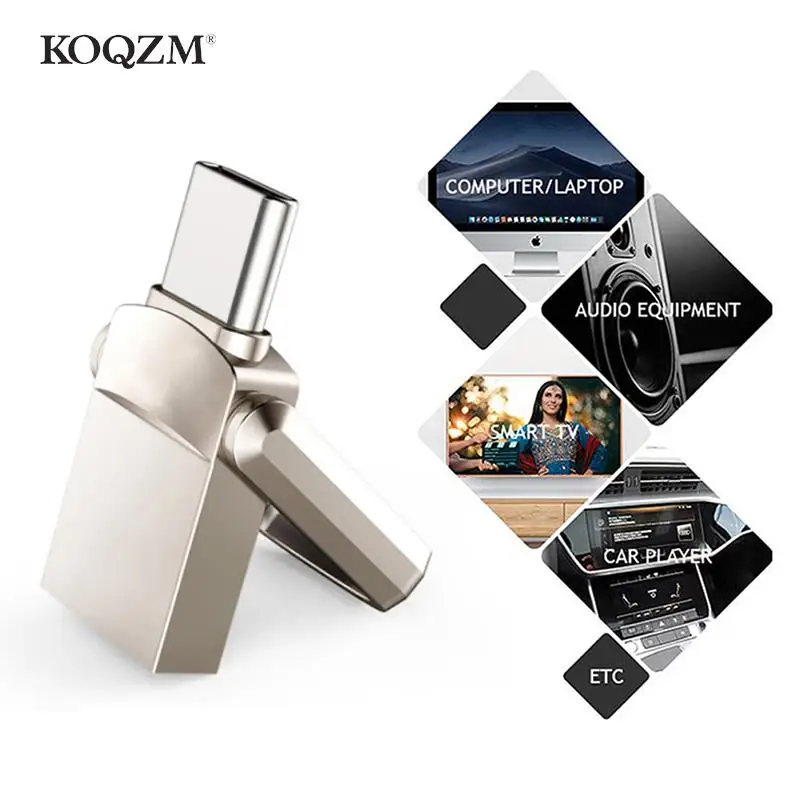 Unidad Flash USB 3,0, Pendrive Dual de 2TB, OTG, tipo C