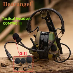 Auriculares tácticos COMTAC III, cascos militares antiruido para caza, tiro, deporte, Airsoft, protección U94 PTT para Baofeng