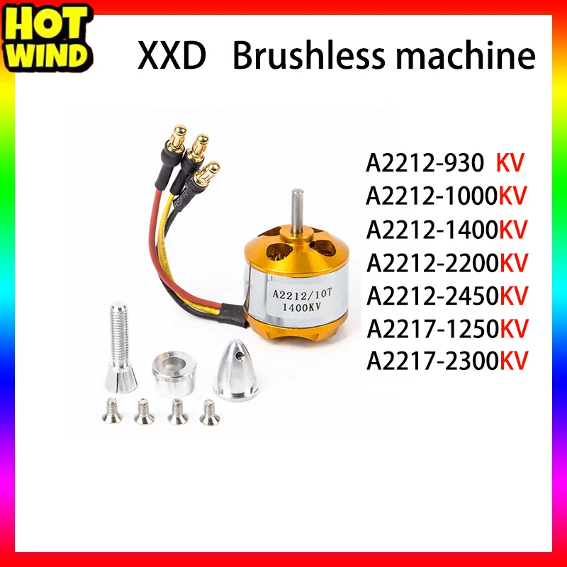 New Xida Xxd A2212 Kv930 1000 1400 2200 2450 A2217 Kv1250 Kv2300 Brushless Motor For  Rc Model Airplane Fixed Wing Multi Axis