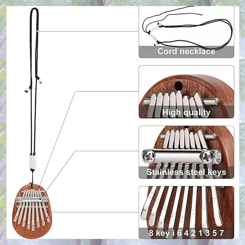 신상품 4개입 칼림바 엄지피아노 8키 미니 엄지피아노 핑거피아노 미니 칼림바 엄지피아노 어린이 성인 악기 액세서리