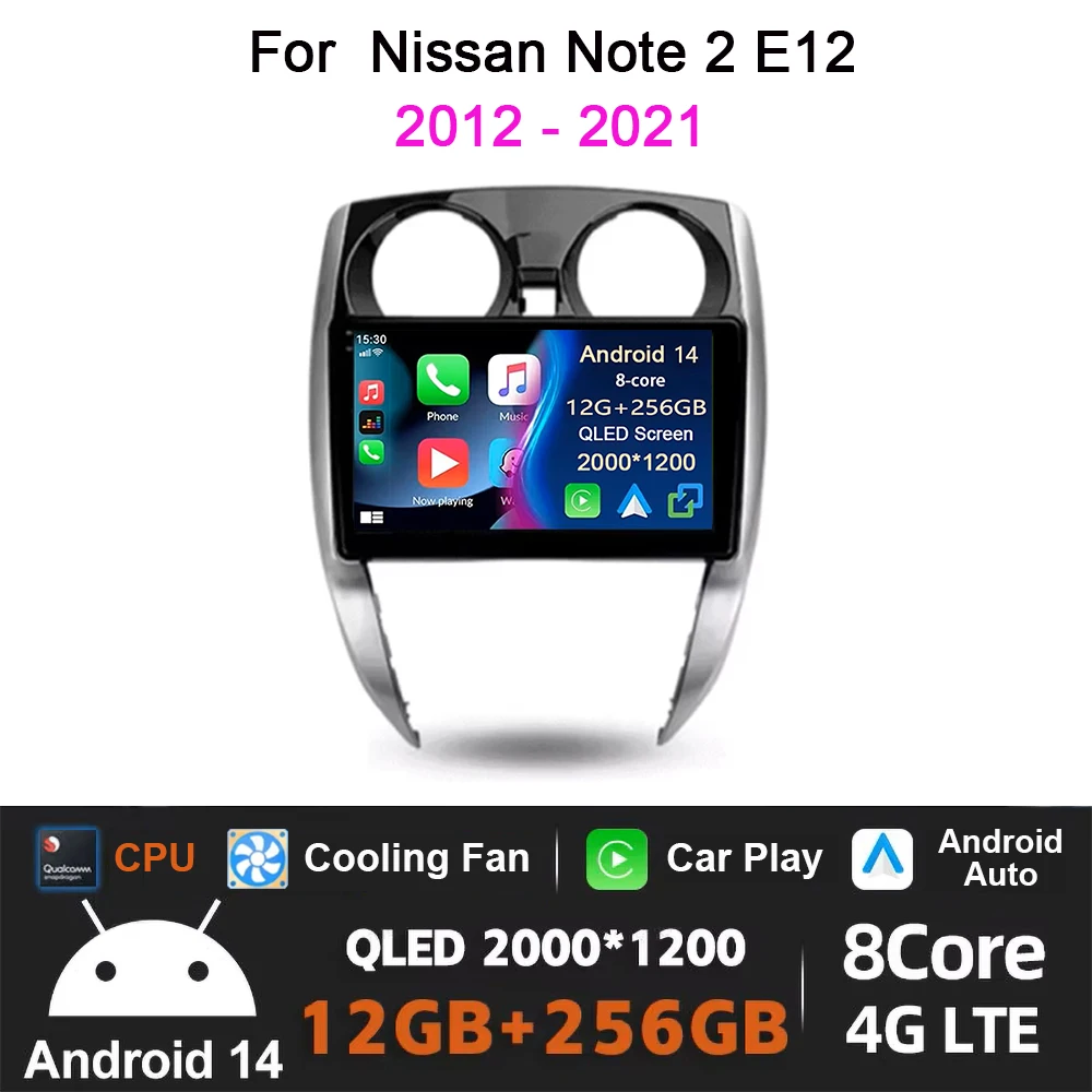 

Android 14 Car Radio For Nissan Note 2 E12 2012 - 2021 Multimedia Video Player Navigation stereo GPS No 2din 2 din dvd