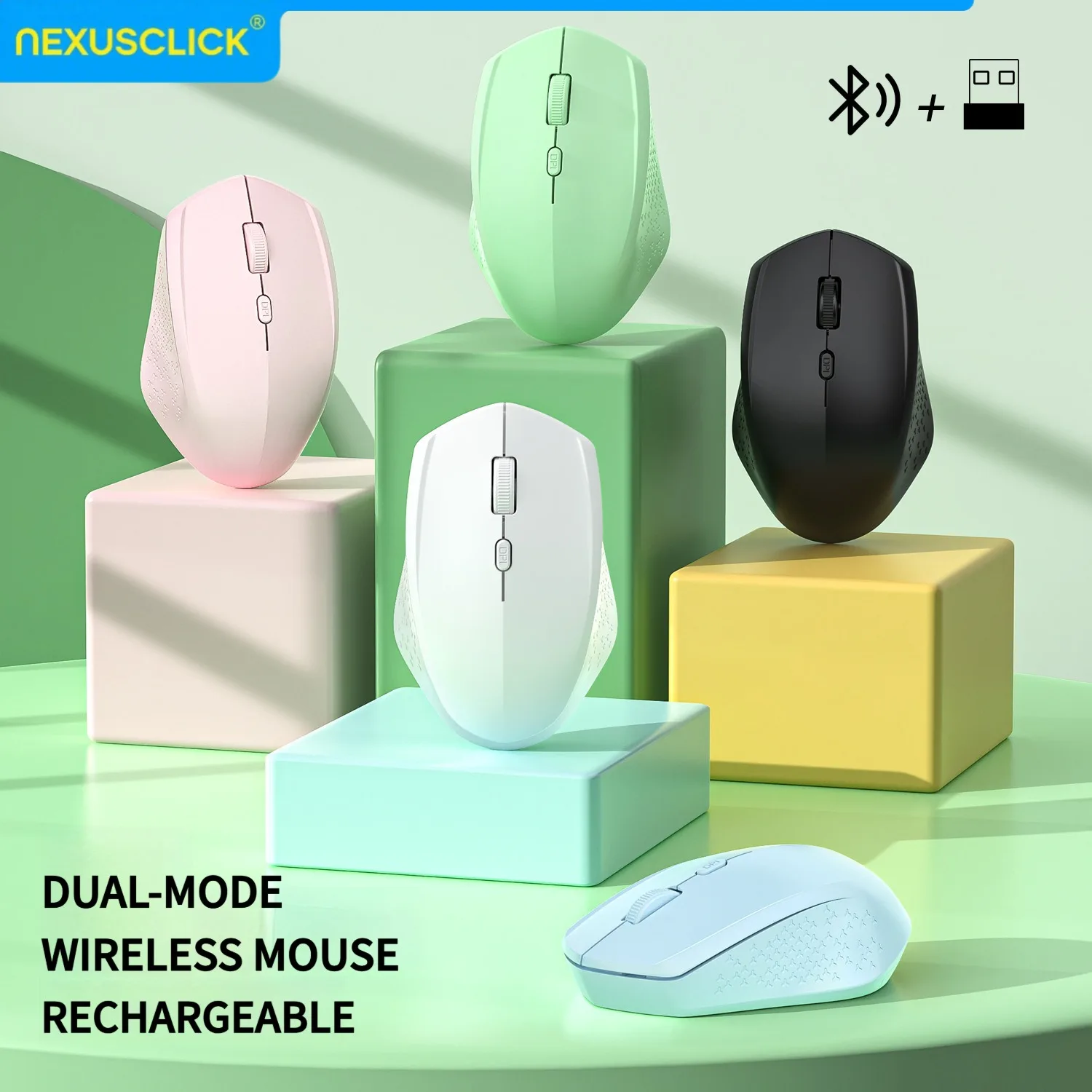 NexusClick 2026 New 2.4G/Dual-Mode BT Wireless Mouse, Battery/Rechargeable Silent Gaming Office Mice For PC Laptop Windows MacOS