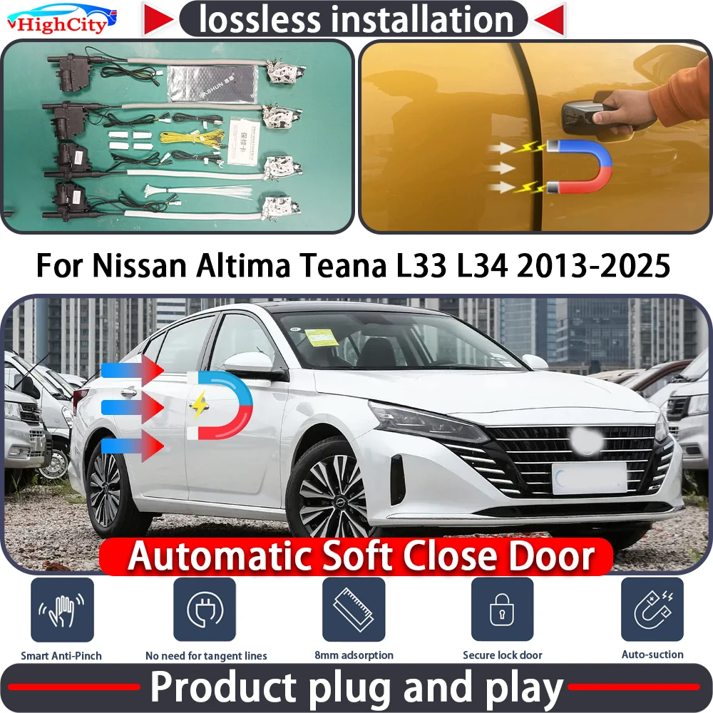 

HighCity Electric Closing Door Lock Actuator for Nissan Altima Teana L33 L34 2013-2025 Soft Close Power Latch System Auto Pull